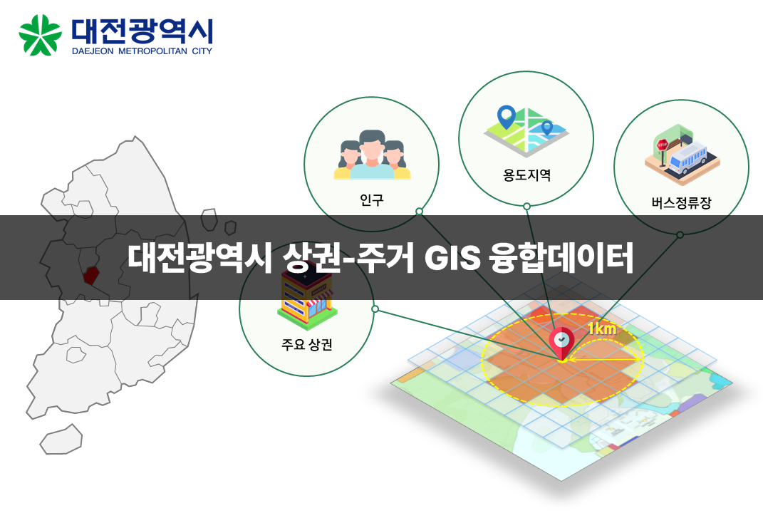 '대전광역시상권-주거 GIS 융합데이터'상품 썸네일 이미지