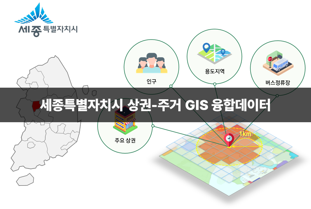 '세종특별자치시 상권-주거 GIS 융합데이터'상품 썸네일 이미지