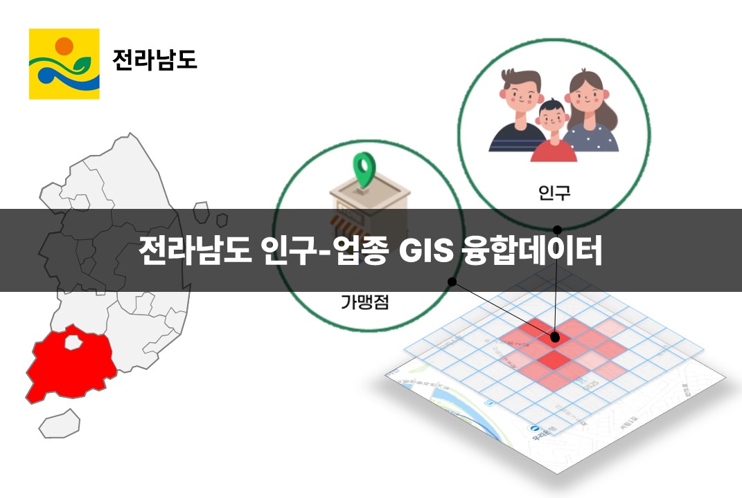'전라남도 인구-업종 GIS 융합데이터'상품 썸네일 이미지